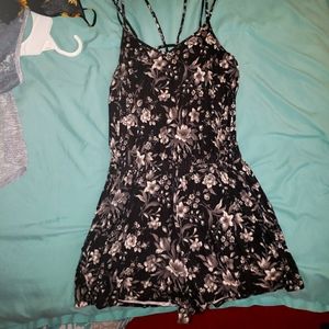 Soft and Sexy Romper, Size S, Black/Grey